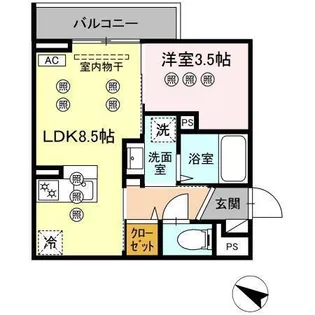 サンガーデン新山口 B【1階】の間取り
