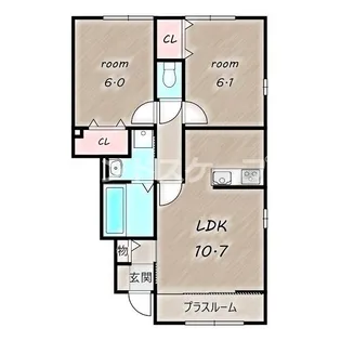 ルビー B【1階】の間取り