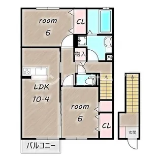スクエアA【2階】の間取り