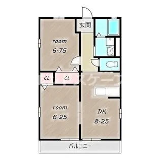 ルミエールいいくらB【2階】の間取り