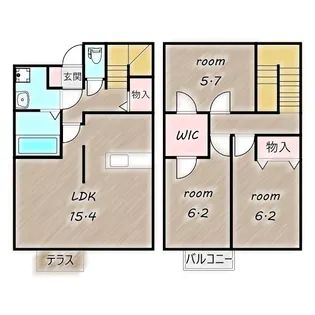 群馬県高崎市下之城町【テラスハウス】の間取り