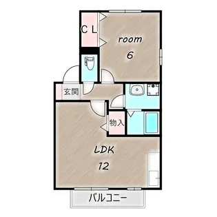 クラージュタウン A/B/C【B101号室】の間取り