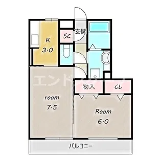 サンライトレジデンス駒形【3階】の間取り