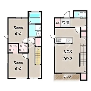 群馬県前橋市元総社町【テラスハウス】の間取り