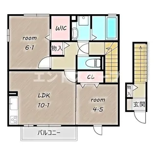 ジュネス江木【2階】の間取り