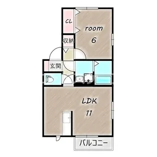 メイプル【201号室】の間取り