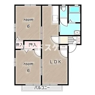 三宮ヒルズB【2階】の間取り