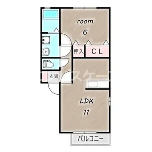 1LDKの間取り画像