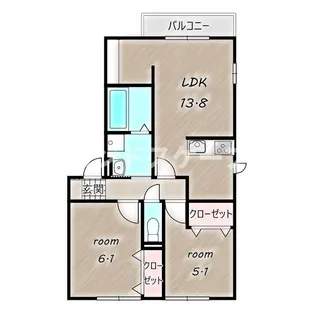 グランチェスタ三河【201号室】の間取り