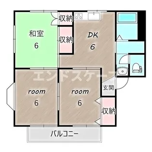 キャッスル飯塚B【2階】の間取り