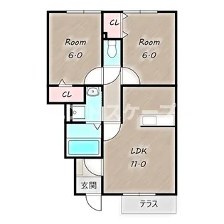 クリスタルコート【1階】の間取り