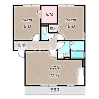 クレストコートB【1階】の間取り