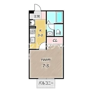 クレール矢中 B【2階】の間取り