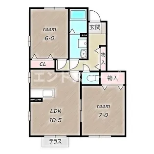グリーンハウス A【102号室】の間取り