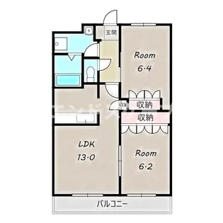 モデルナ江木【3階】の間取り