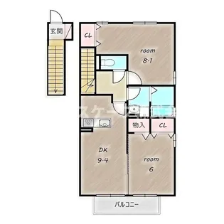 セジュールラソワ A【203号室】の間取り