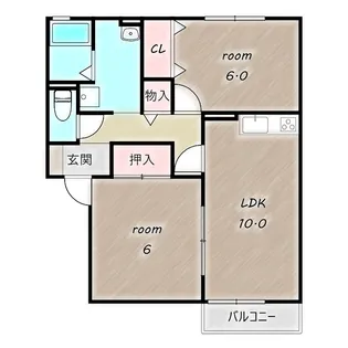 ビュークレスト D【2階】の間取り