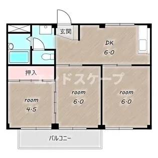 島田ハイツB【2階】の間取り