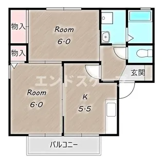 メルべーユ・ミキ【102号室】の間取り