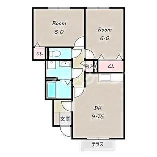 クラージュタウン A【102号室】の間取り