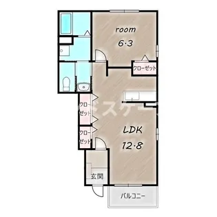 ル・パレスA【1階】の間取り