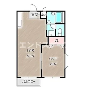メゾンドモア【1階】の間取り