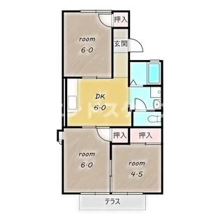 コーポ七曲り A【1階】の間取り
