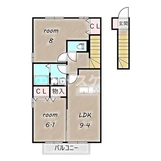 ブライトグローブ N【2階】の間取り