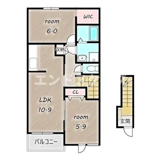 カーサ グリシナ【2階】の間取り