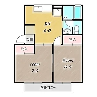 コーポ七曲り D【2階】の間取り