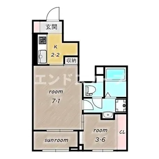 アルエットB【1階】の間取り