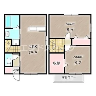 Les・Aubepines 昭和(レ・ゾービピン昭和)【B号室】の間取り