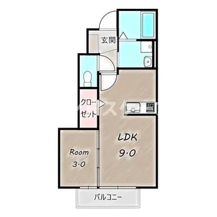 セプトガーデン大渡町【1階】の間取り