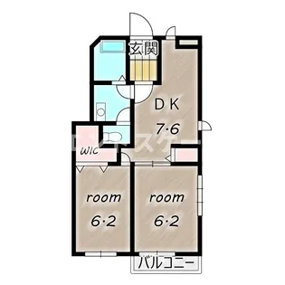 ソレアード・パティオB【1階】の間取り