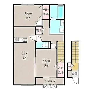 ルビー B【203号室】の間取り