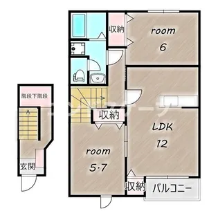 メゾンサンローゼB【2階】の間取り