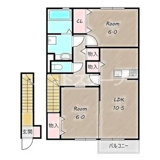 キャッツアイB【2階】の間取り