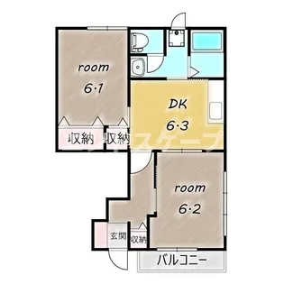 コスモスB【1階】の間取り
