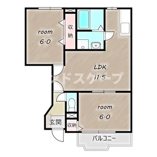 カーサ コーモダ B【1階】の間取り