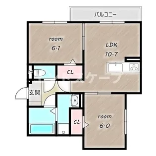 コンフォート若松【303号室】の間取り
