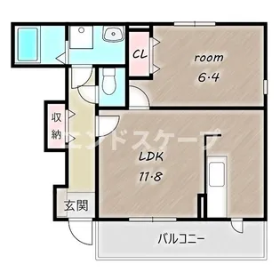 カスターニャA【1階】の間取り