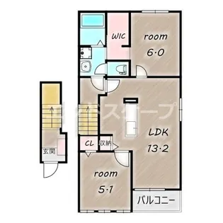 ラ・ティーダヒルズ W【2階】の間取り