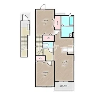メゾン・アンソレイエ Ⅰ【2階】の間取り