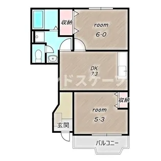 サニースクエアB【1階】の間取り