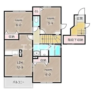 セルカ・エスタシオンB【2階】の間取り