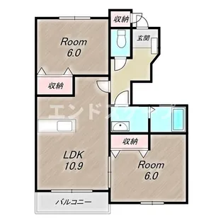 セルカ・エスタシオンA【1階】の間取り