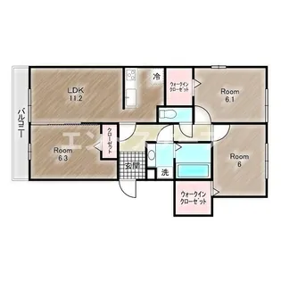 ラ・フルール紅雲【303号室】の間取り