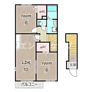 2LDKの間取り画像