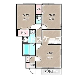 オペラハウス野中【105号室】の間取り