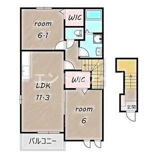 メゾンシュクレⅡ【2階】の間取り